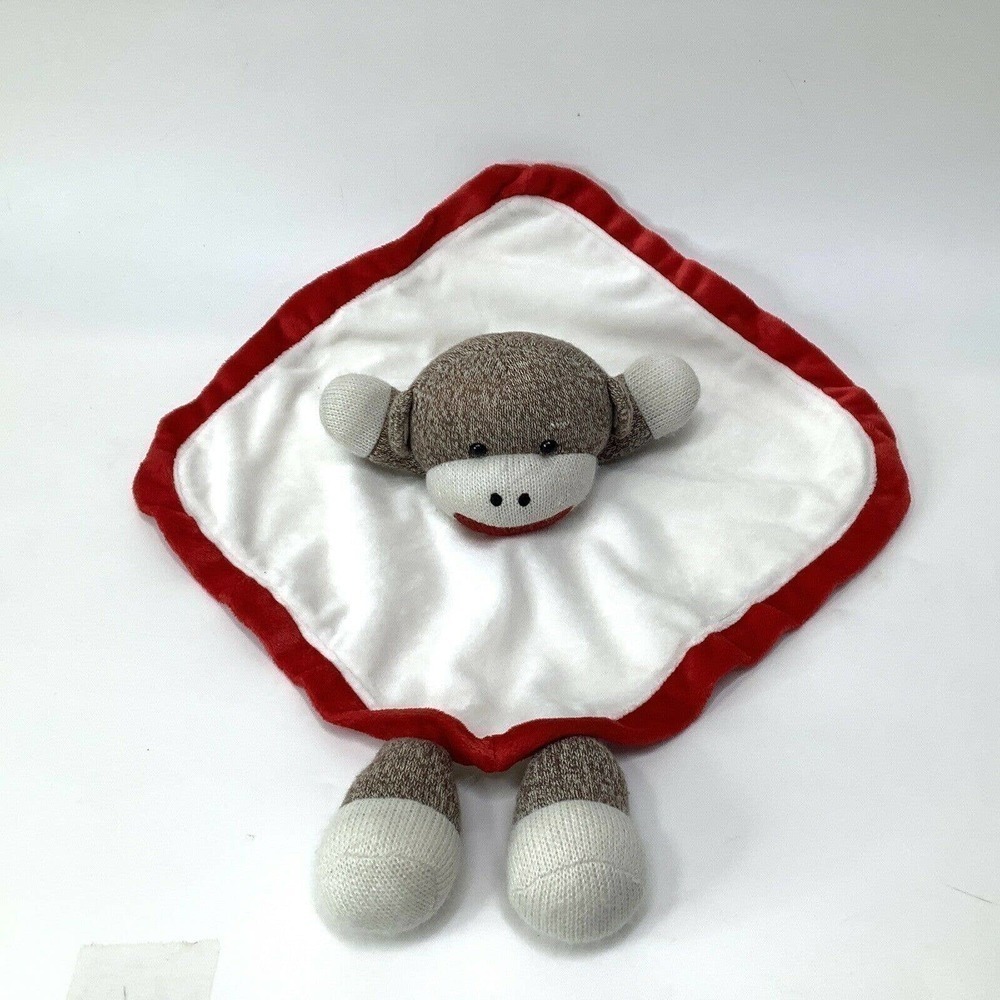 BABY Starters Sock Monkey Lovey Rattle Security‎ Blanket Plush Stuffed Animal